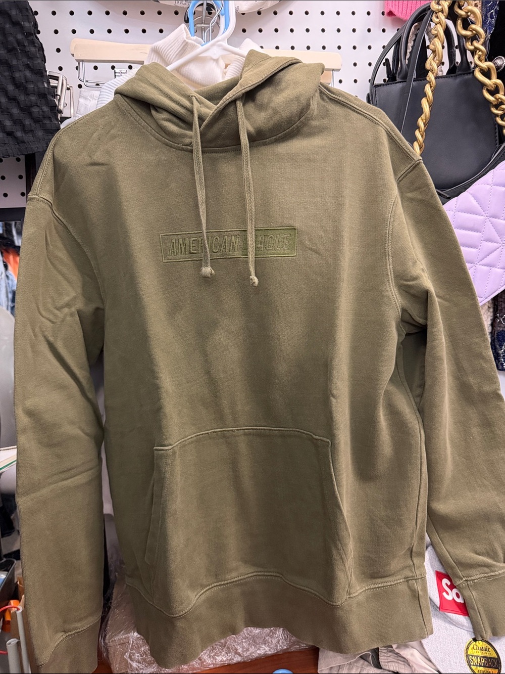 American Eagle Outfitters Olive Hoodie Sweatshirt